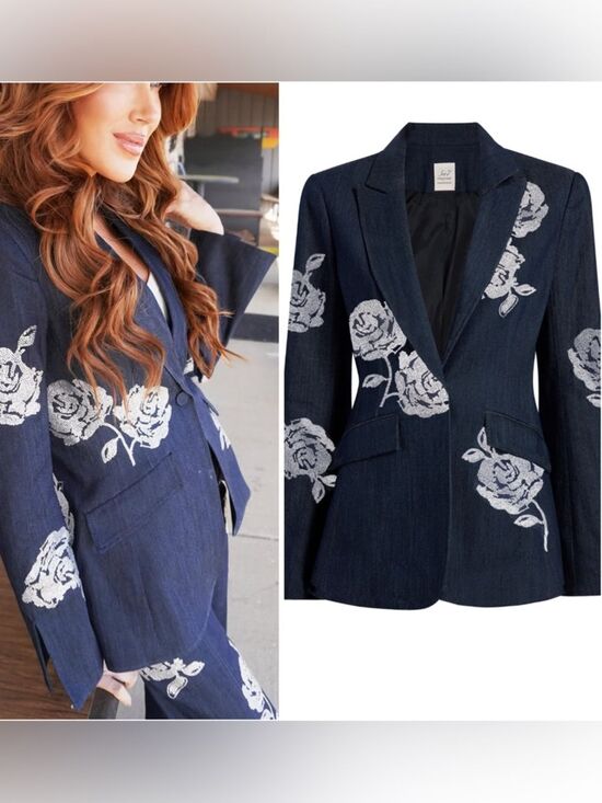 cinq a sept Jackets & Blazers - RRP US$595 NEW Cinq à Sept’s Cheyenne crystal roses blazer jacket US4 S